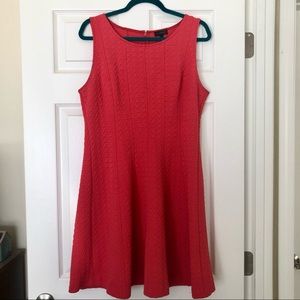 Limited textured pink fit and flare skater dress